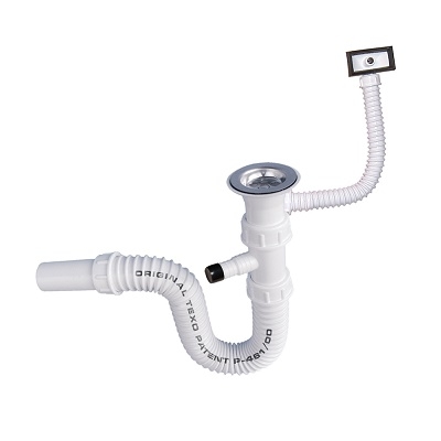 SIFON fi 60 GIBLJIVI 1/1 ZA INOX SUDOPERE sa prelj. i priključkom za perilicu